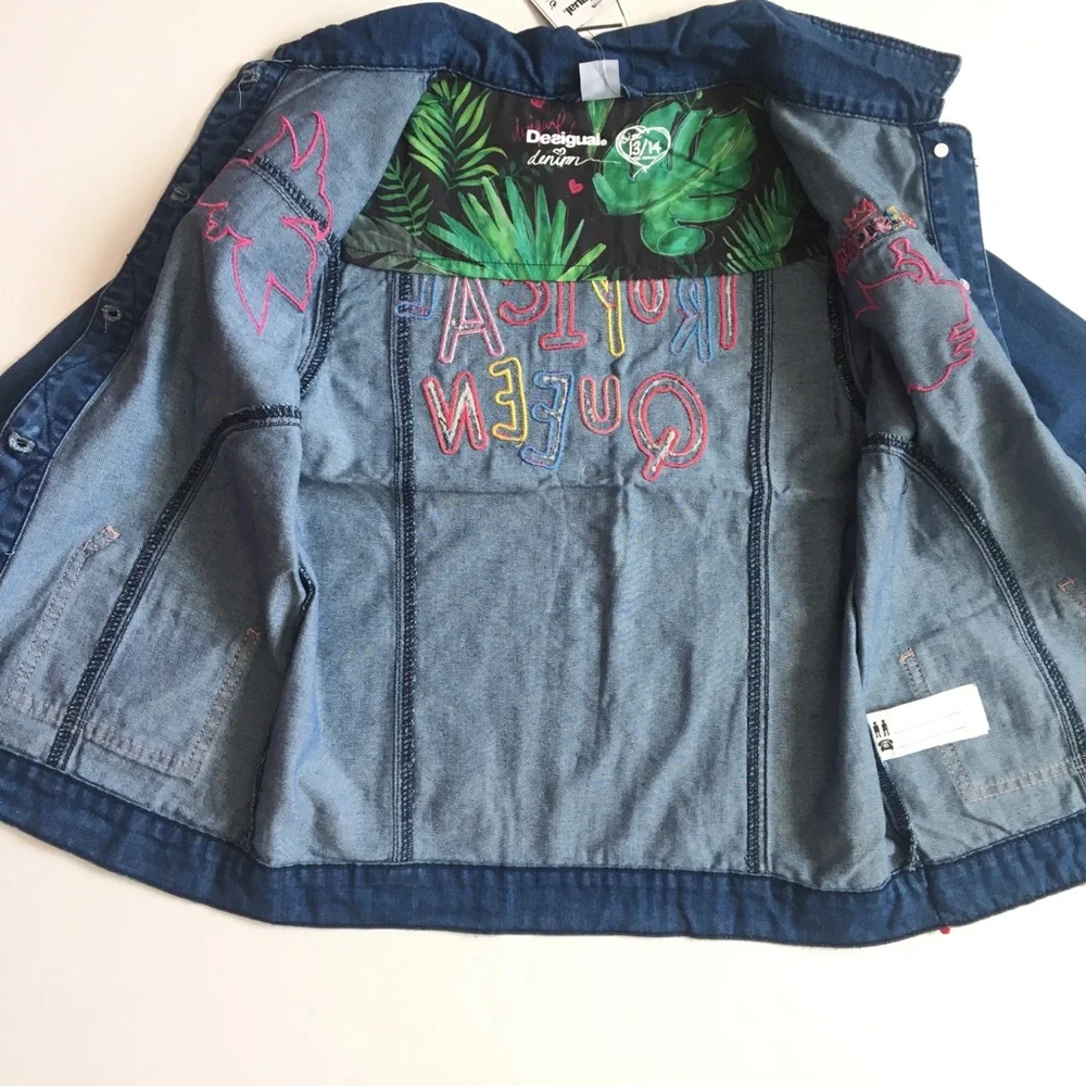Desigual Girls Chaq Puqui Denim Jacket Size 13/14